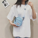 Fashion Women Canvas Patchwork Crossbody Bag Casual Mini Handbags (Blue)