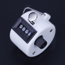 Clicker Counter 4 Digit Number Counters Plastic Shell Hand Held(White) Newly