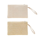 Bohemian Hand Woven Straw Shoulder Tote Bag Women Large Handbags (Beige)