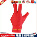 Billiards Three Fingers Glove Left Hand Billiard Glove Free Size (Red)