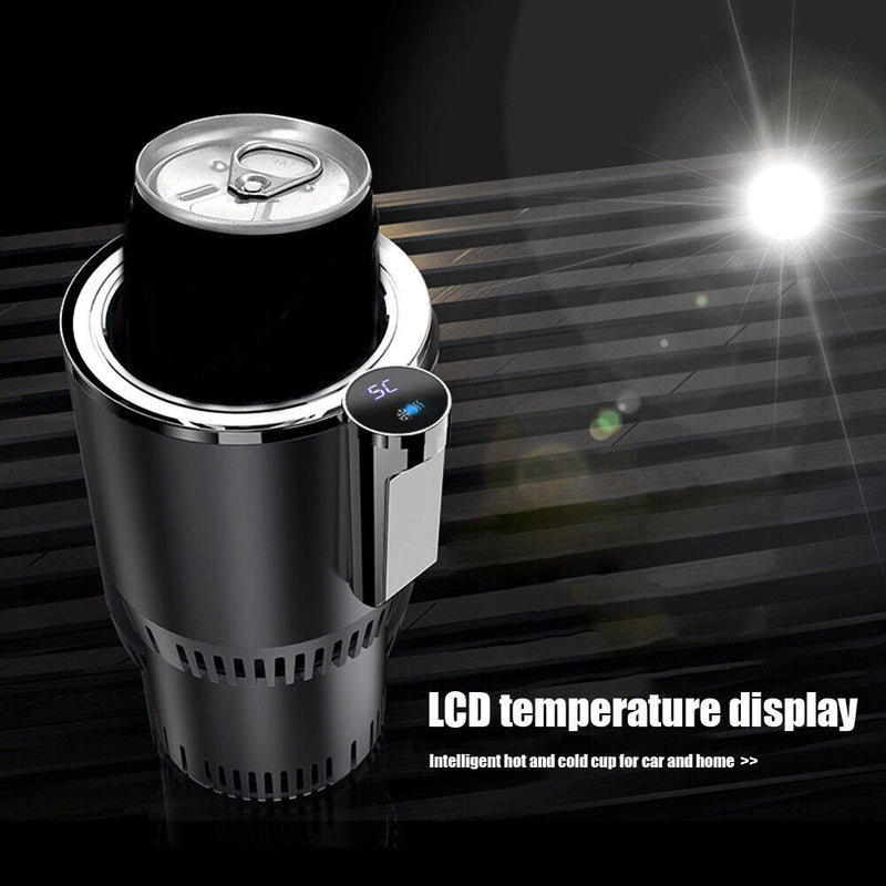 12V 2 in 1 Car Cup Holder Cooler Warmer for Drink Can Baby Bottle (Black)