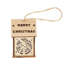 Cute Mini Wood Hollow House Christmas Light Tree Hanging Decor (Bell)