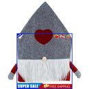 Christmas Chair Covers Plush Santa Love Heart Pointed Hat Cover (Grey)