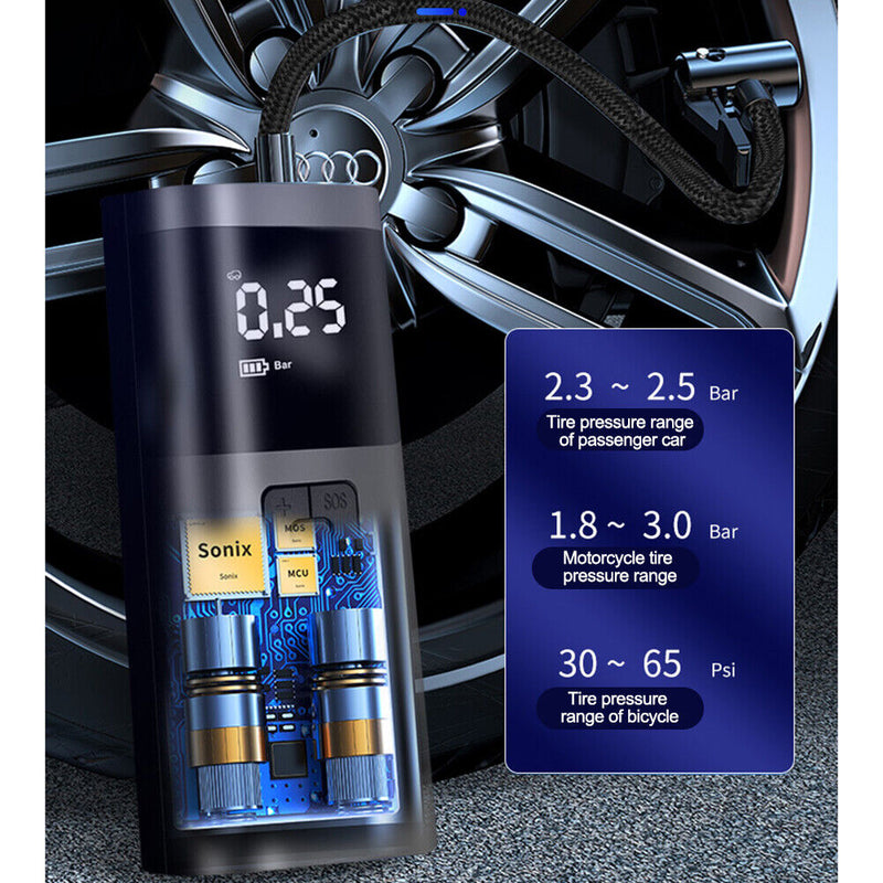 Electric Pump Portable Car Tire Inflator Wireless Large Capacity Battery for Car