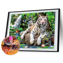 5D DIY Full Drill Diamond Painting Tigers Family Cross Stitch Embroidery