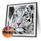 5D DIY Round Drill Diamond Painting White Tiger Kit Rhinestone Drawing Ornaments