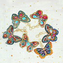 6pcs DIY Butterfly Full Drill Special Shaped Diamond Painting Keychains Pendant