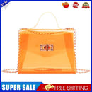 Fashion Women Transparent Messenger Bag Ladies Beach Chain Handbag (Orange)