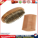 Soft Boar Bristle Wood Beard Brush Men Mustache Shaving Comb Kit with Bag Newly