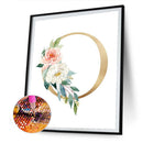 5D Diamond Painting Kit Flower Letter Full Round Drill Rhinestone DIY Wall Arts