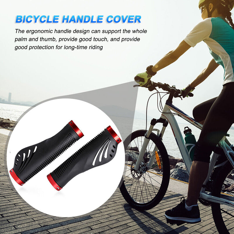 Mountain Bike Handlebar Grips Cover Aluminum with Locking Bicycle Grip Sleeve