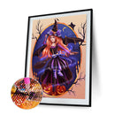Art Rhinestone Painting Pumpkin Witch Mosaic Full Round Drill Diamond Picture