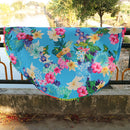 Summer Beach Towels Retro Floral Printed Blanket Yoga Mat Tippet
