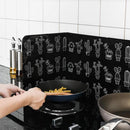 Oil Splash Scald Proof Board Kitchen Gas Stove Cooking Guard (Black Cactus)