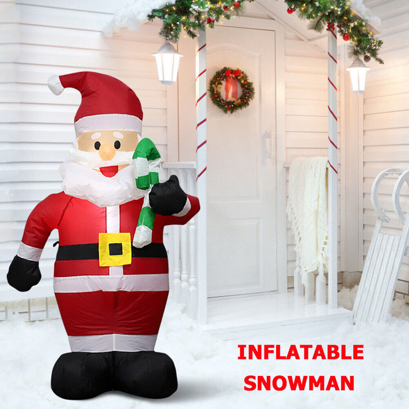 120cm Giant Santa Claus with Crutch Inflatable Christmas Props Decor (US) Newly