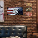 Taxas US 66 Metal License Plate Tin Sign for Bar Pub Club Poster Iron Paint