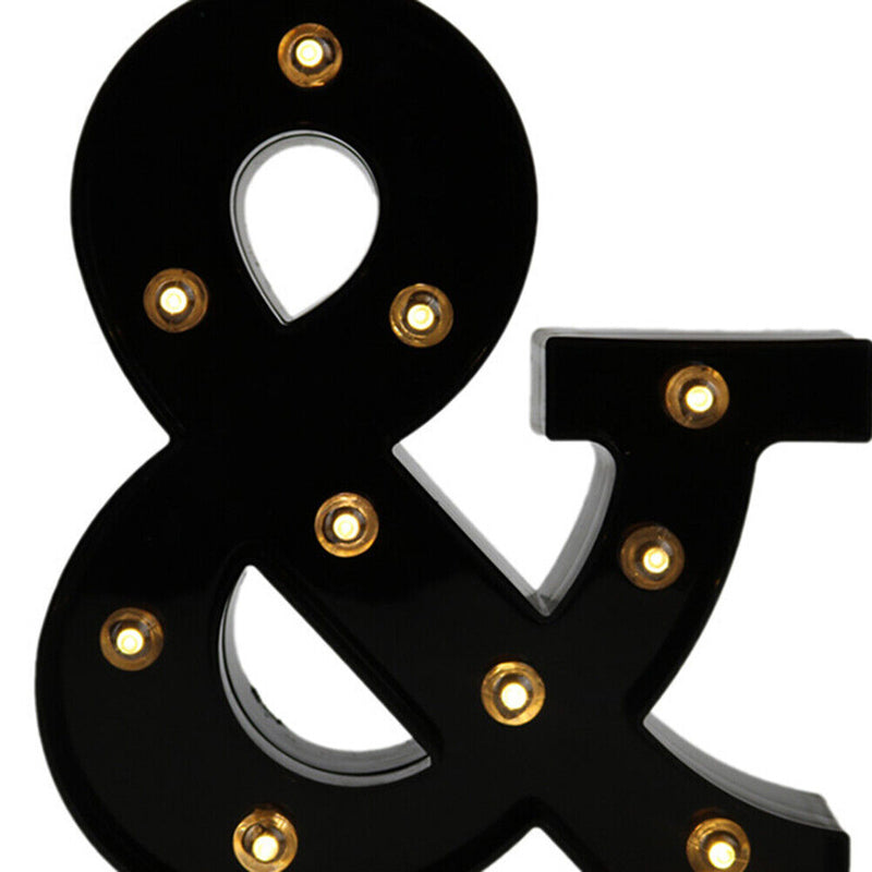 Letters LED Night Lights Alphabet Symbol Sign Lamp Home Wedding Decor (&) Newly