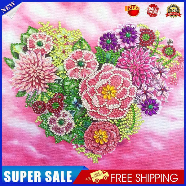 5D Diamond Painting Kit Heart Partial Special Shape Drill Rhinestone DIY