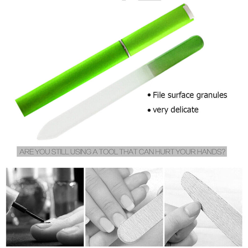 Glass Nail File Block Durable Nail Polish Sanding Buffer Strips Polishing Tools