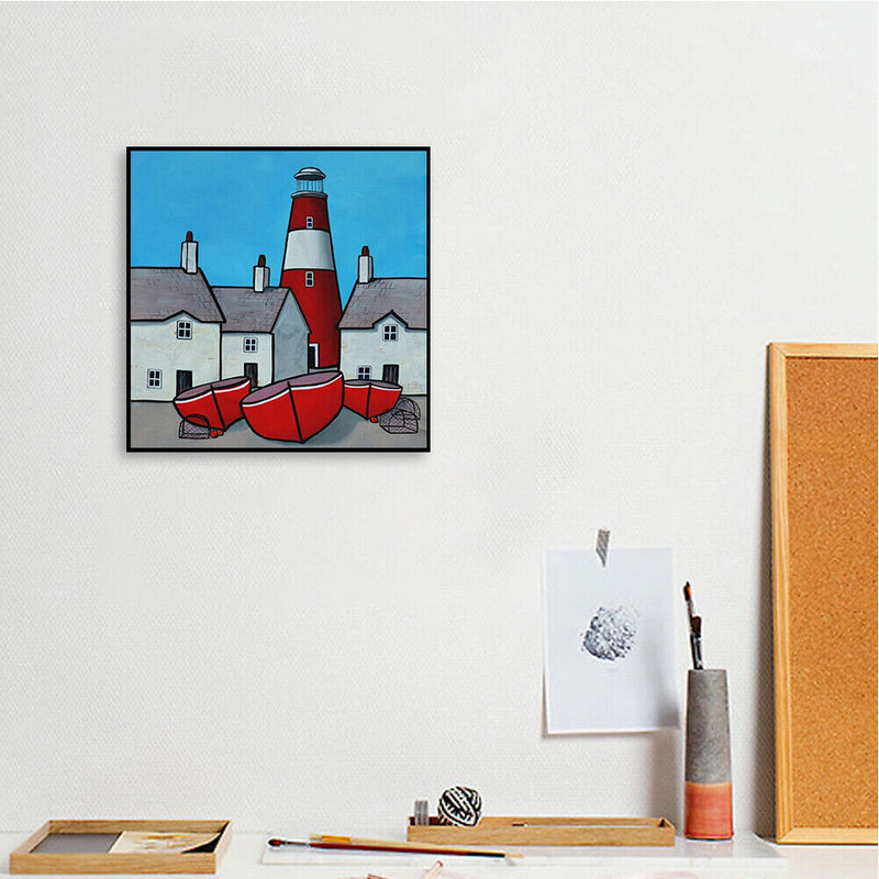 20X20cm Lighthouse Frameless Picture Oil Paint By Numbers Painted Picture Kit