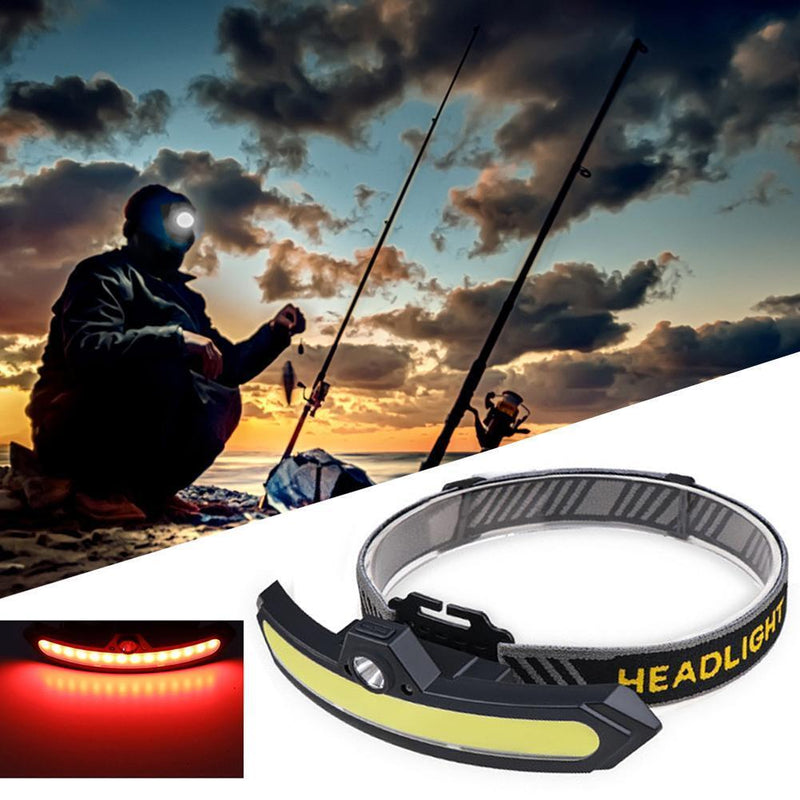 XPE+COB LED Headlamp Wave Induction Waterproof Camping Safety Headlight