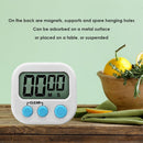 LCD Digital Timer Magnetic Kitchen Countdown Alarm Clock with Stand (White)