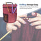 DIY Knitting Storage Bag Portable Yarn Tote Crochet Hooks Holder (Rose Red)