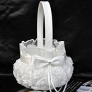 Wedding Ceremony Party Love Case Satin Bowknot & Rose Flower Girl Basket