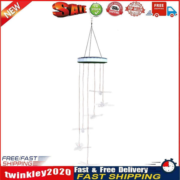 Solar Wind Chime Lamps Hanging Lights Home Garden Yard Decor (Dragonfly) Newly