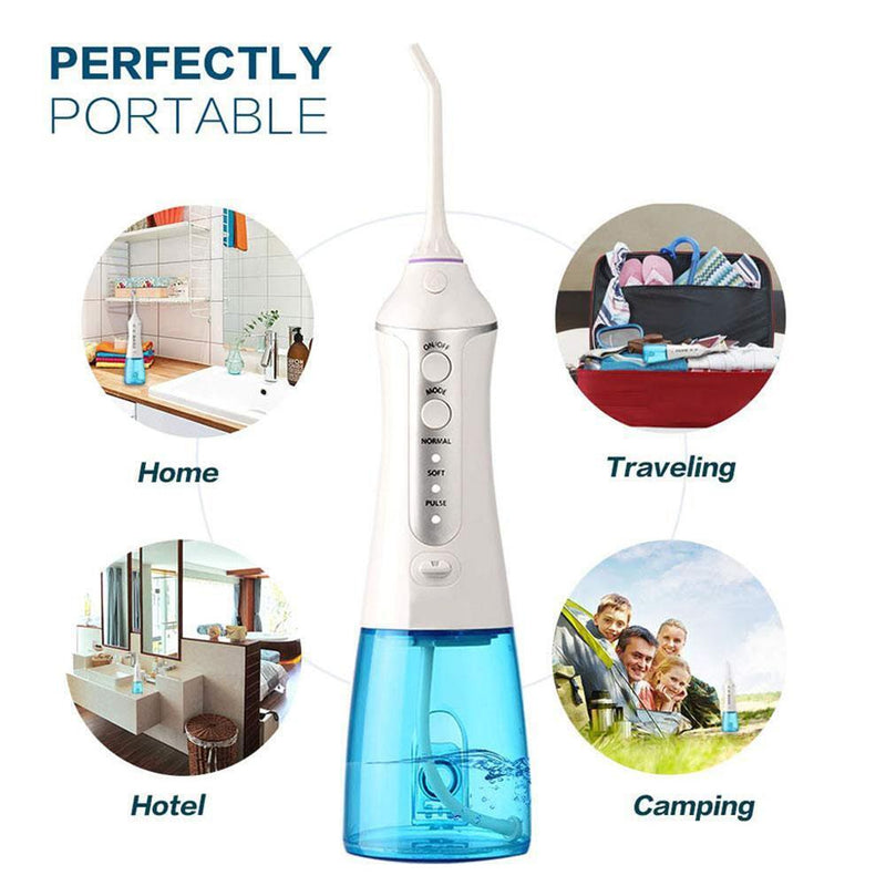 Rechargeable Oral Irrigator Dental Water Flosser 300ml Water Tank Teeth Cle