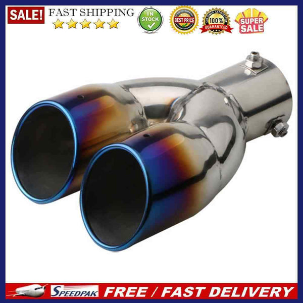 Stainless Steel Dual Exhaust Tip with 2.5 inch ID Inlet Rolled Edge Slant C