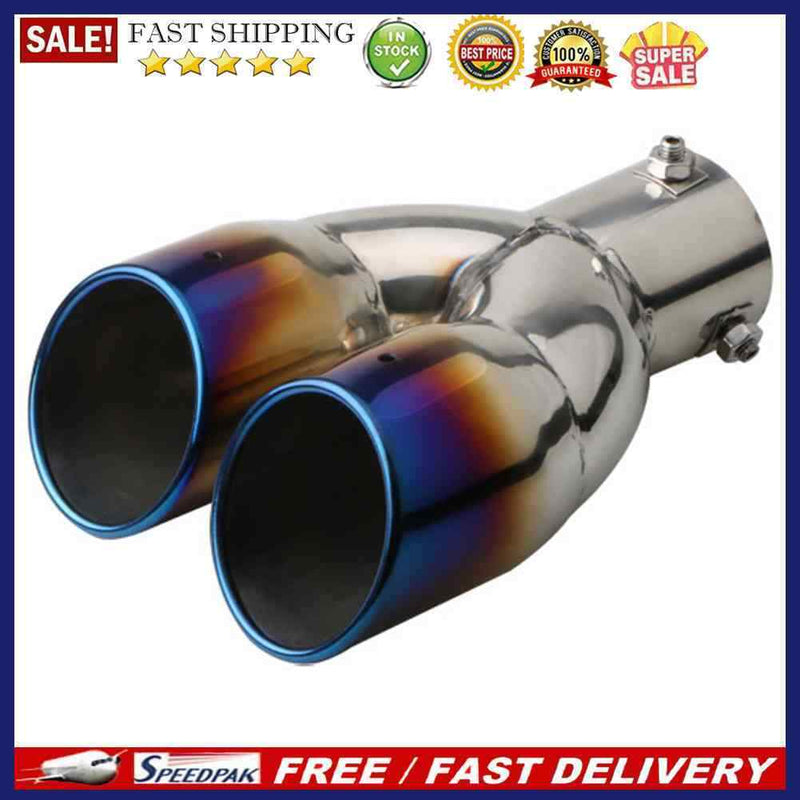 Stainless Steel Dual Exhaust Tip with 2.5 inch ID Inlet Rolled Edge Slant C