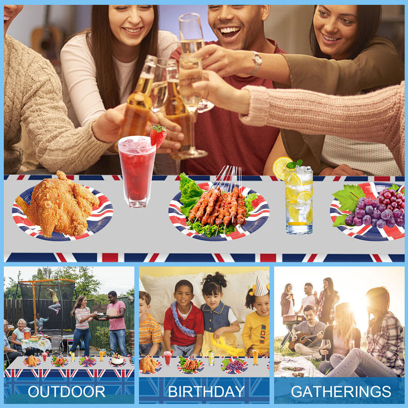 United Kingdom Flag British Party Supplies UK Flags Paper Plates Tablecloth