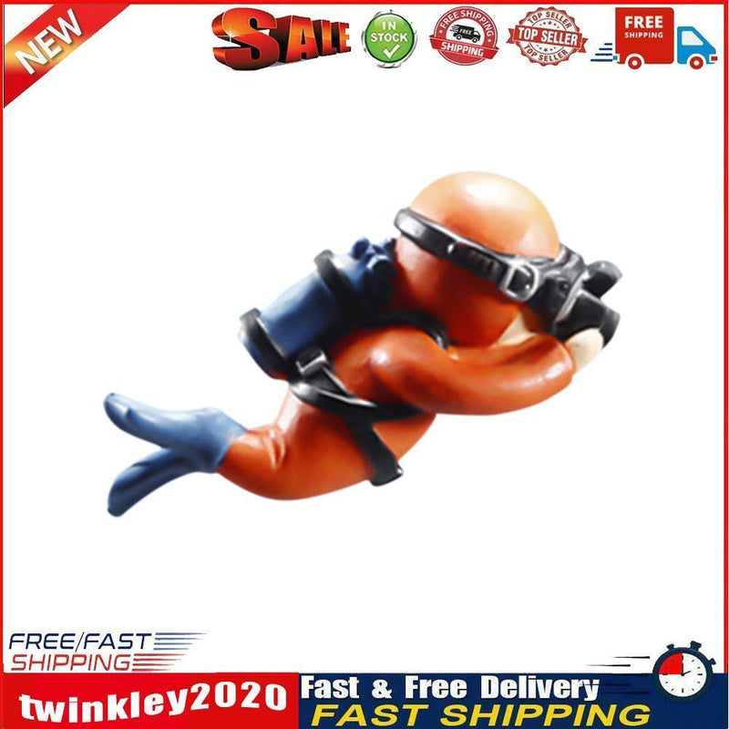 Aquarium Fish Tank Landscape Diver Underwater Aquatic Ornaments (Orange) Newly