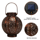 Hollowed Solar Lanterns - Outdoor Hanging Wrought Iron Landscape Lights (A)