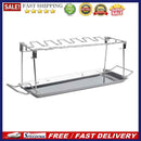 Folding Chicken Wing Leg Rack+Tray Stainless Steel Grill Roaster Stand BBQ