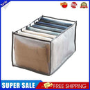 Cloth Drawer Organizer 7-Grid Pants Storage Divider for Leggings (Grey M)