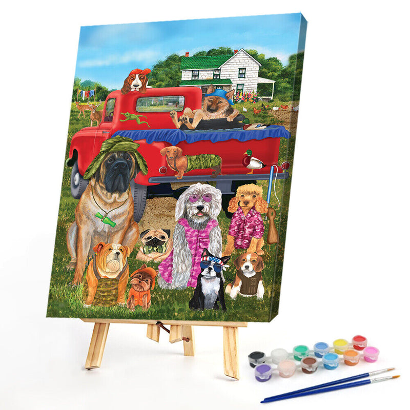 #A Farm Animal Oil Paint By Numbers Kit DIY Frameless Drawing Picture for Adults