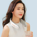 Air Cooling Hanging Neck Fan Sports Travel Leafless Personal Fans (White)