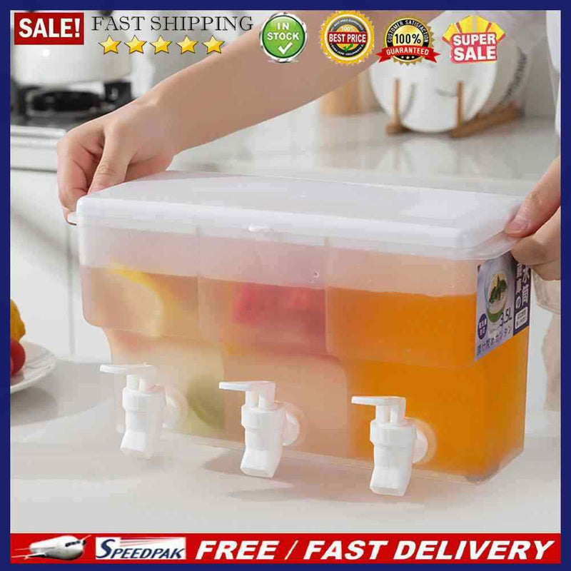 3.5L Cold Water Jug with Faucets Household Fruit Teapot Kettle Cool Water Bucket