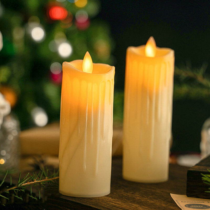 Flameless LED Candles Light Flickering Pillar Lights Wedding Party Home Decor