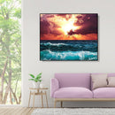 Painting By Numbers Kit DIY Waves Clouds Canvas Oil Wall Art Picture Orname