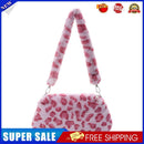 Portable Plush Shoulder Handbag Women Animal Print Underarm Bag Purse (2)