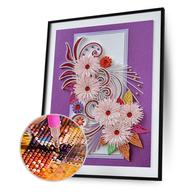 flower 5D DIY Partial Special Shape Drill Diamond Painting Newly