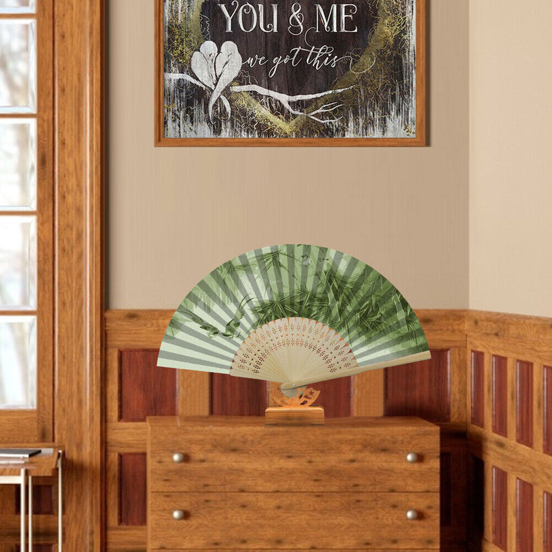 Bamboo Forest Birds Oil Paint Folding Fan By Number DIY Digital Oil Painting Fan