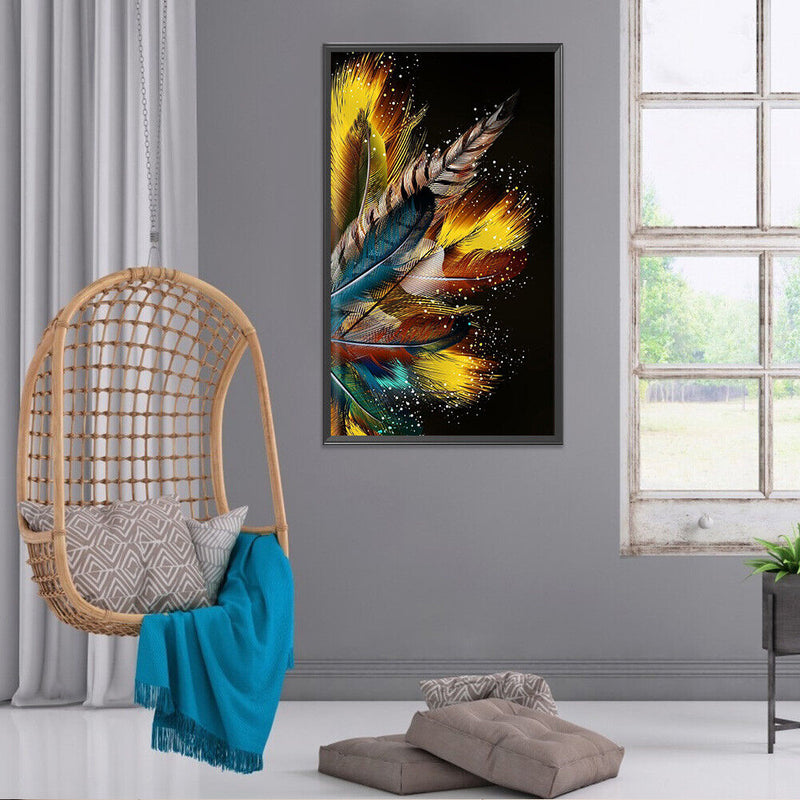 5D Diamond Painting Kit Feather Full Round Drill DIY Mosaic Picture Home De