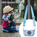 Portable Mini Cartoon Camera Cover Adjustable Silicone Shell (Blue Cat) Newly