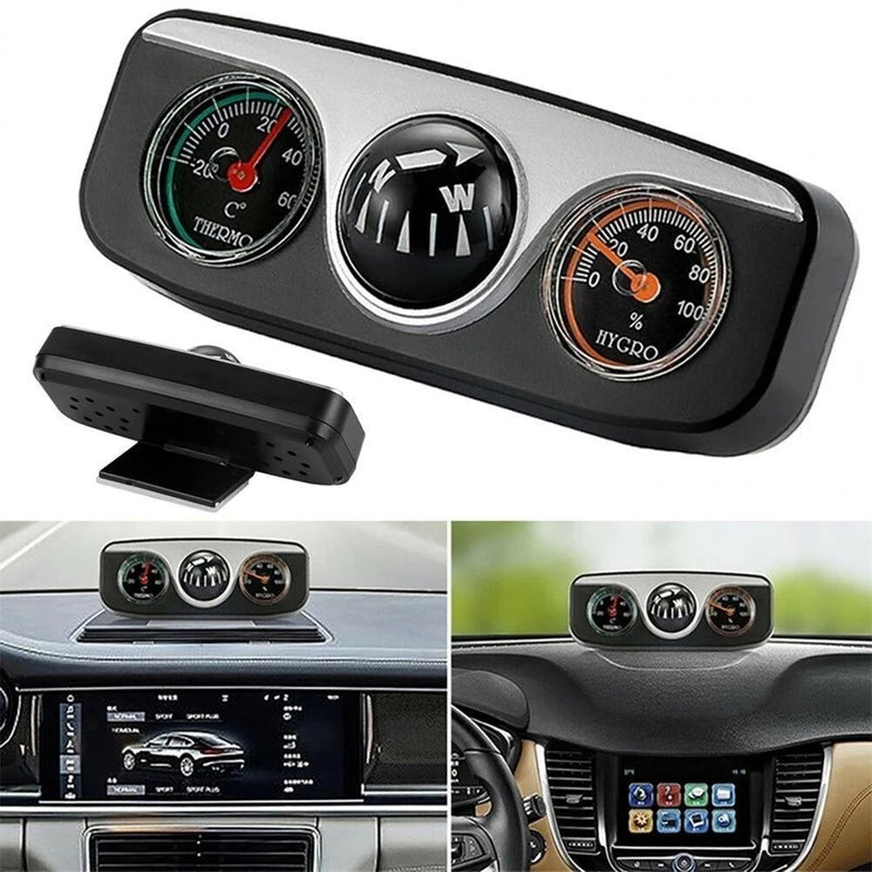 Compass Travel Map 3 in 1 Car Vehicle Dashboard Hygrometer Thermometer