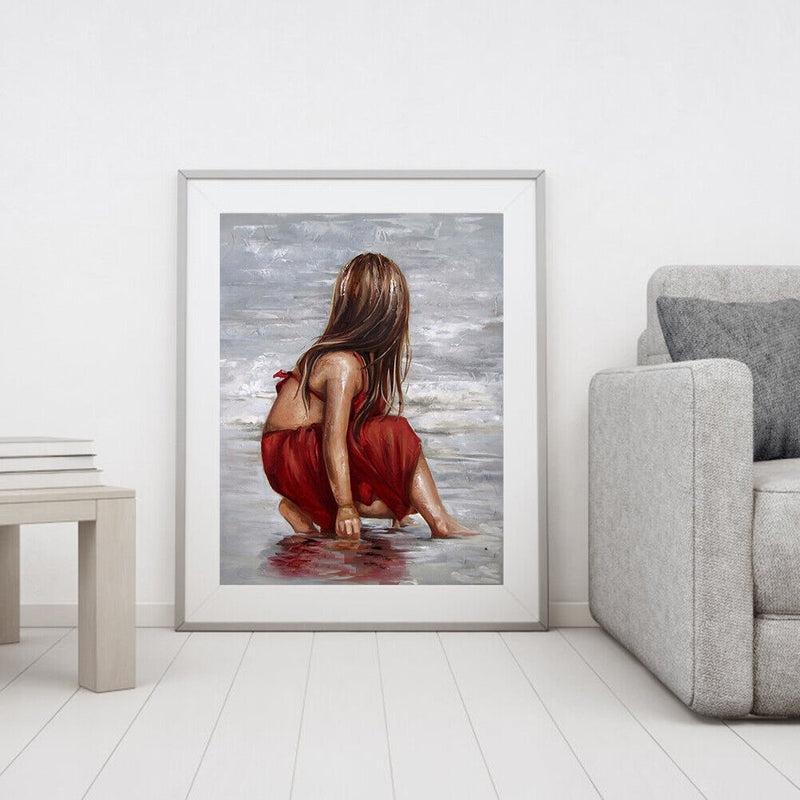 DIY Digital Picture Girl Frameless Acrylic Painting By Number Handicraft Cr