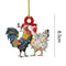 2pcs Chicken Sculpture with String Light Christmas Tree Ornaments